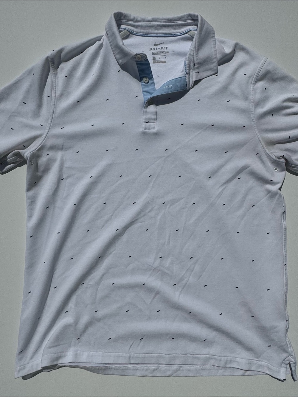 Nike Light Gray Polo with Small Dot Print
